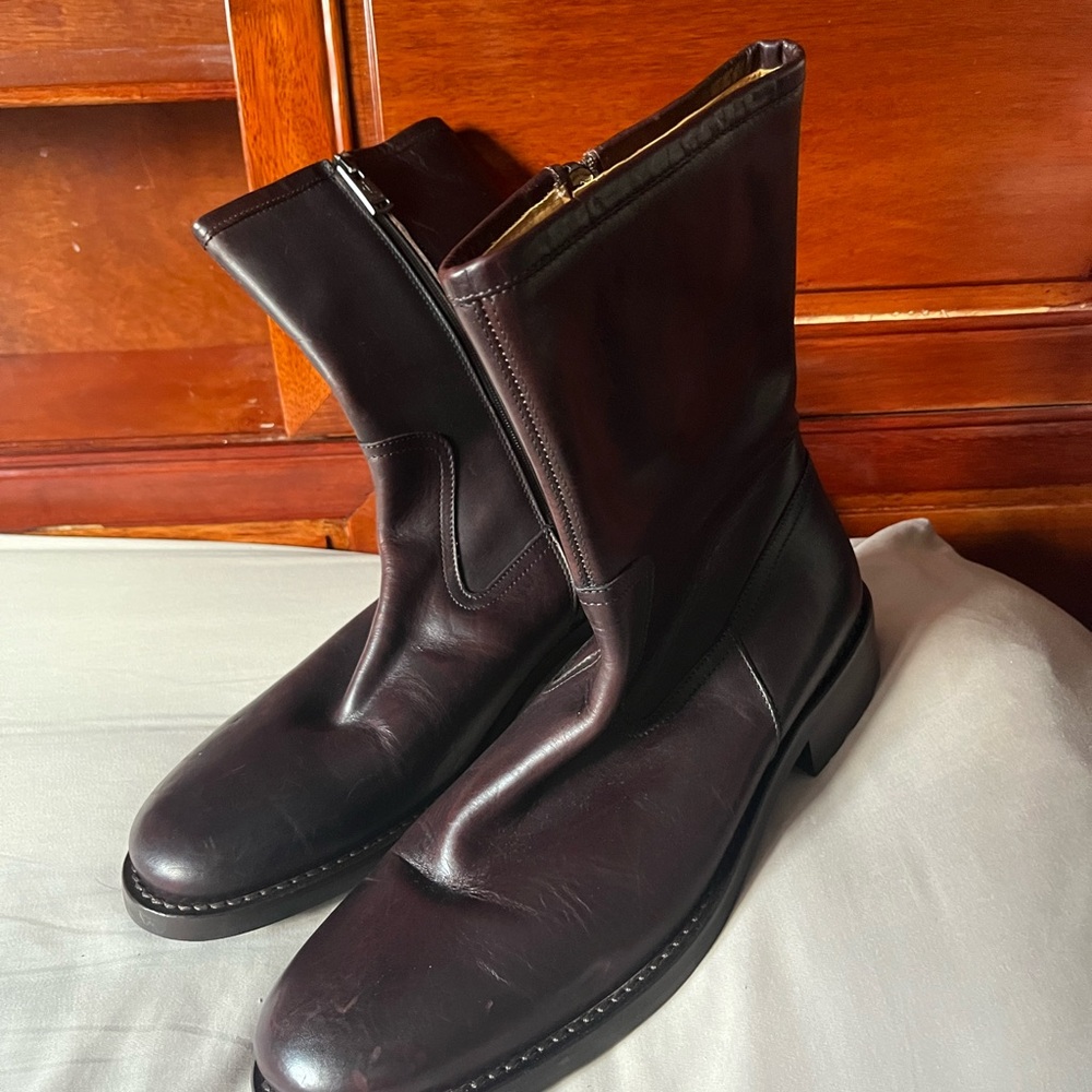 COACH New Men’s Brown Leather Boots, Size 12.5